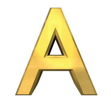 gold 3d letter A - 3d made