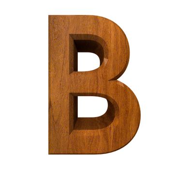 3d letter B in wood - 3d made