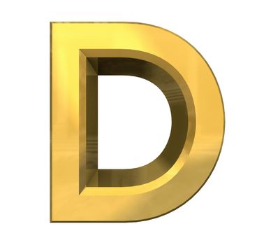 gold 3d letter D - 3d made