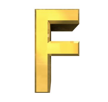 gold 3d letter F - 3d made