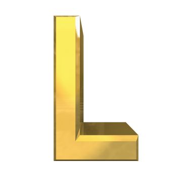 gold 3d letter L - 3d made