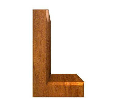 3d letter L in wood - 3d made