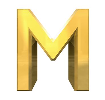 gold 3d letter M - 3d made