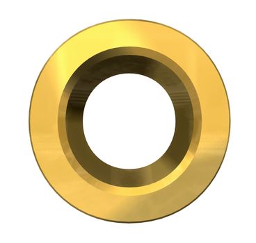 gold 3d letter O - 3d made