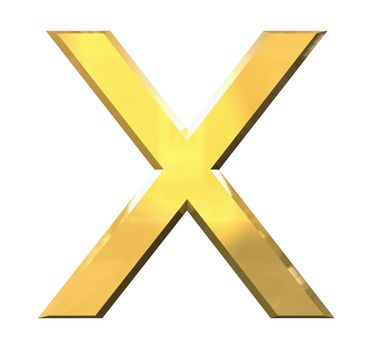 gold 3d letter X - 3d made