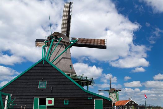 charming Dutch windmill in Zaanse Schans