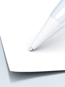 modern beautiful pen and paper in light tones for design and backdrop use