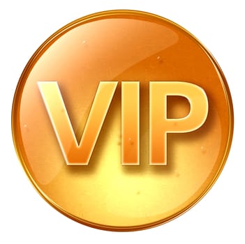 VIP icon yellow, isolated on white background.