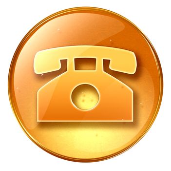 phone icon yellow, isolated on white background