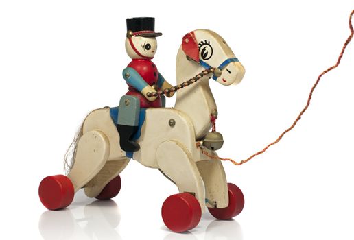 play horse with soldier in wood