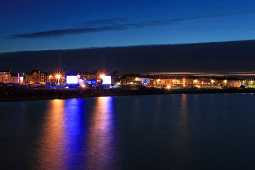 Olympic ceremony on weymouth seafront 