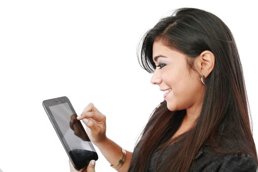 Businesswoman with electronic pad