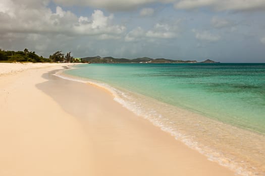 Landscape of Sandy Tropical Caribbean Runaway Beach Antigua