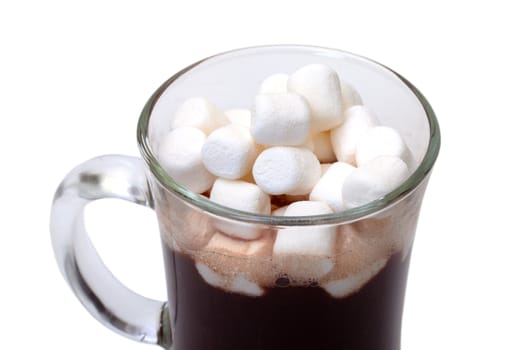 Hot Chocolate with Marshmallows, isolated on white background