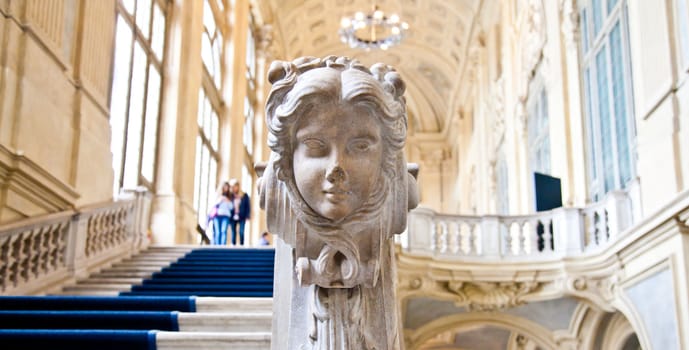 Italy - Torino. Interior of Palazzo Madama Royal Palace