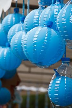 blue balloons lamps Festival in Thailand