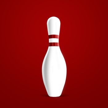 Bowling pins on red background