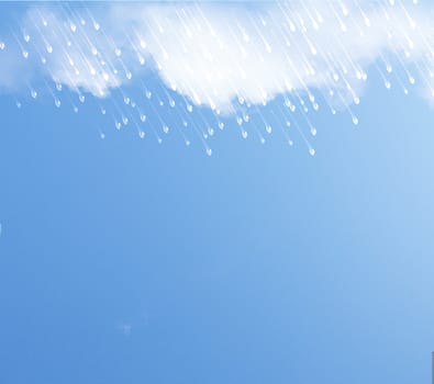 Background with rain and clouds.