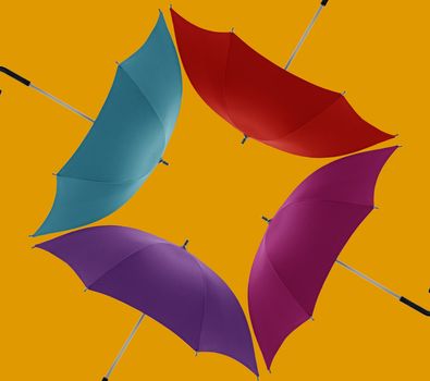Multicolored umbrellas a symbol of summer, fashion and decoration.