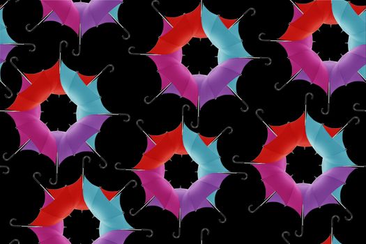 Seamless background of Multicolored umbrellas a symbol of summer, fashion and decoration.