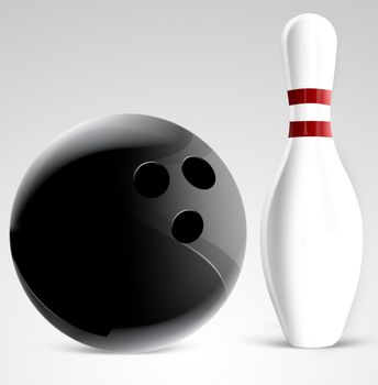 Bowling pin on gradient background