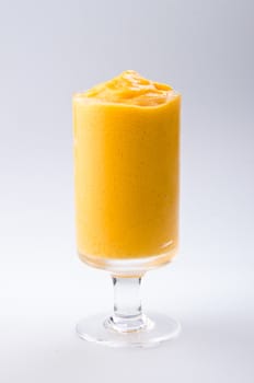 mango yogurt, milk shake isolated on white