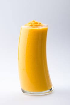 mango yogurt, milk shake isolated on white