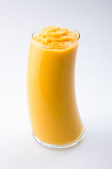 mango yogurt, milk shake isolated on white