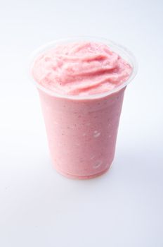 strawberry yogurt isolated on white