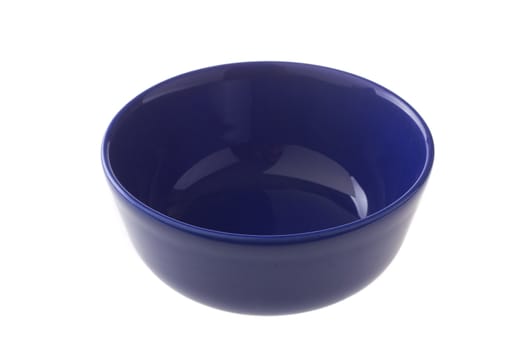 Blue bowl isolated on the white background