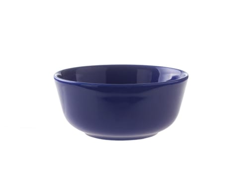Blue bowl isolated on the white background