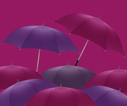 Multicolored umbrellas a symbol of summer, fashion and decoration.