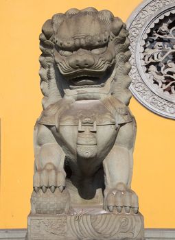 Lion statue in chinese temple