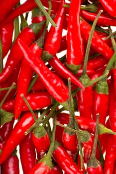 Red chili peppers in a bowl