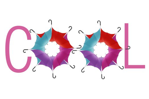 Multicolored umbrellas a symbol of cool.
