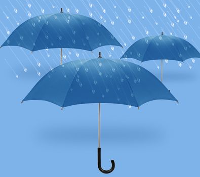 umbrellas a symbol of winter with rain