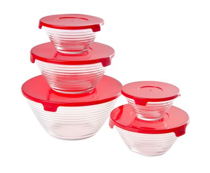 food containers on white background.