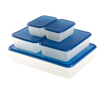 Plastic Containers on Isolated White Background