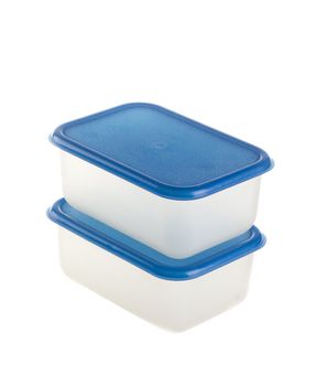 Plastic Containers on Isolated White Background