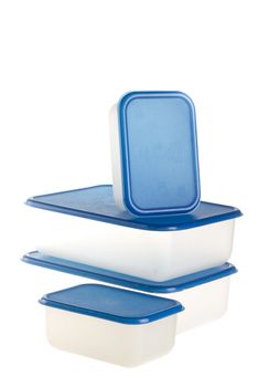 Plastic Containers on Isolated White Background