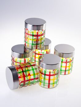 food containers on white background.