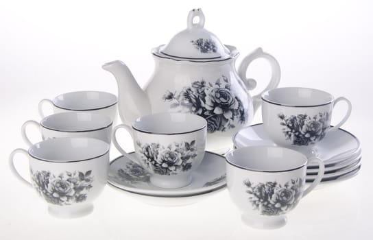 tea pot, ceramic teapot on a background.