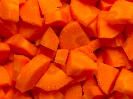 close up of chopped carrots food background