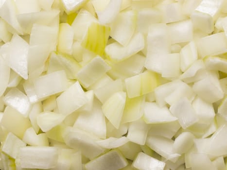 close up of chopped onions food background