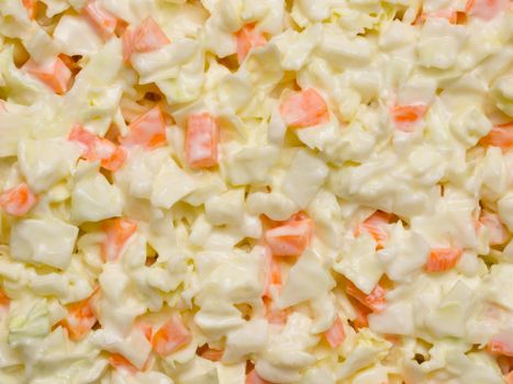 close up of coleslaw salad food background