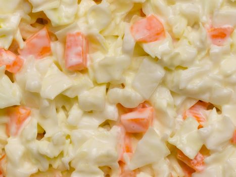 close up of coleslaw salad food background