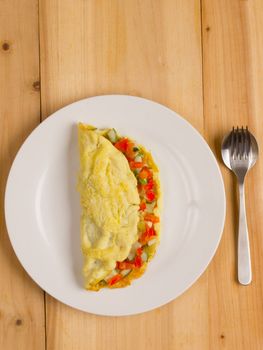 close up of a plate of stuffed omelette