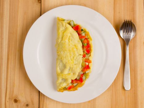 close up of a plate of stuffed omelette