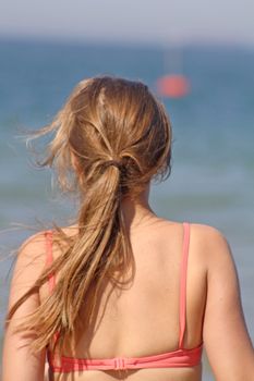 teenage girl in the sea