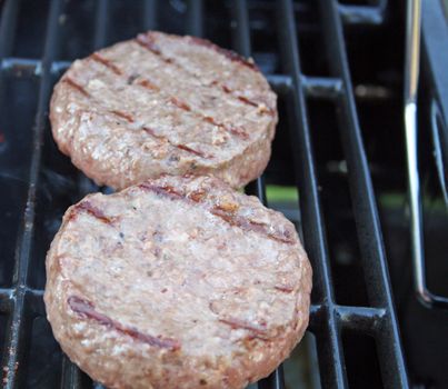 burgers on the grill